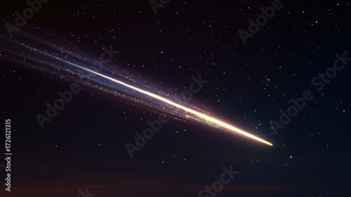 Cosmic Streak - Meteors Radiant Path Across the Night Sky.