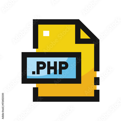 Yellow file icon with a blue label showing PHP