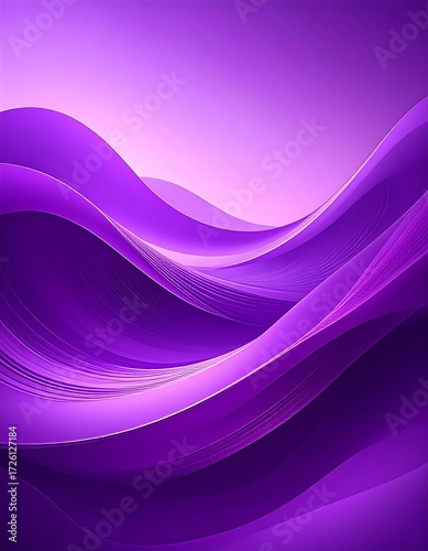 Abstract purple waves flowing smoothly, creating a sense of depth and movement