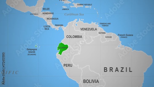 Ecuador panoramic skyline view with mountains and cloudy atmosphere