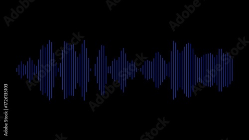 Wallpaper Mural Blue Sound Waveform Graphic on Black Background Abstract Audio Visualization image photo Torontodigital.ca