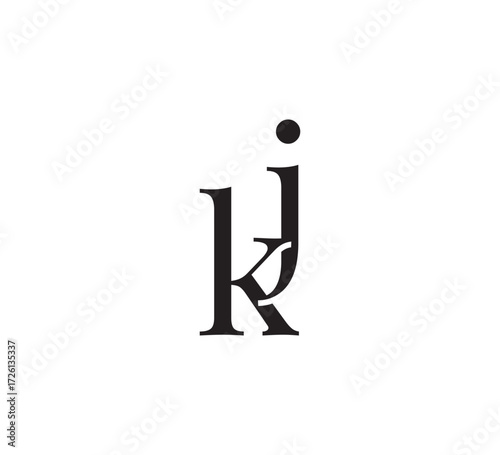 Fototapet Elegant Serif Monogram Logo with Overlapping Initial Letters – Vintage and Moder