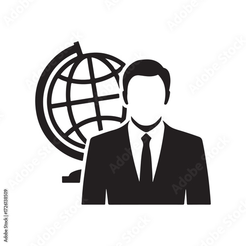 Digital Global Community Logo Featuring Person and World