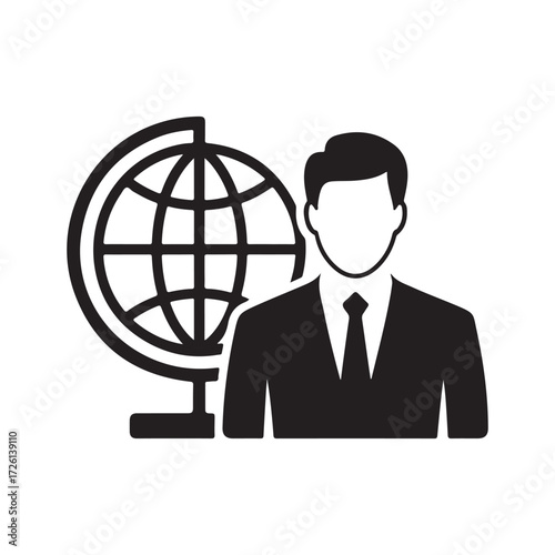 Digital Global Community Logo Featuring Person and World