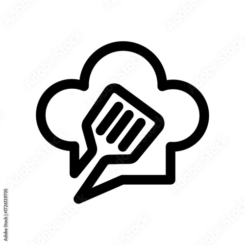 Chef Hat and Spatula Icon: Culinary Arts Symbol