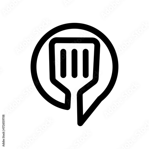 Spatula icon within speech bubble design