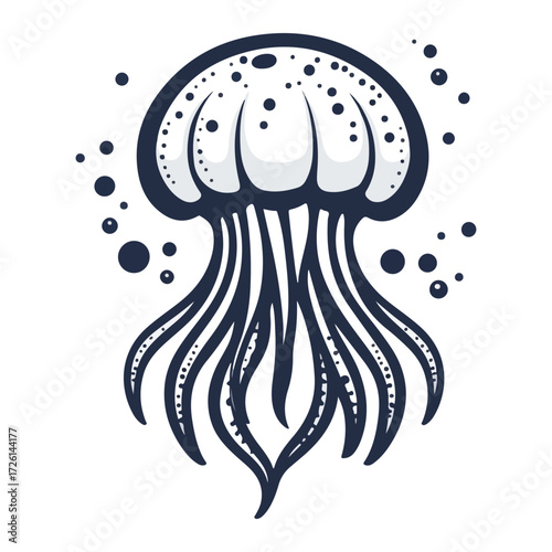  vector illustration jellyfish