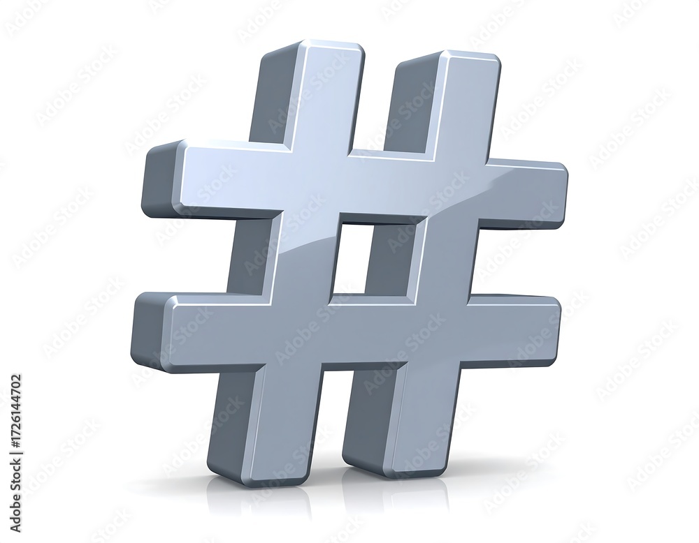 Obraz premium 3D rendered hashtag symbol