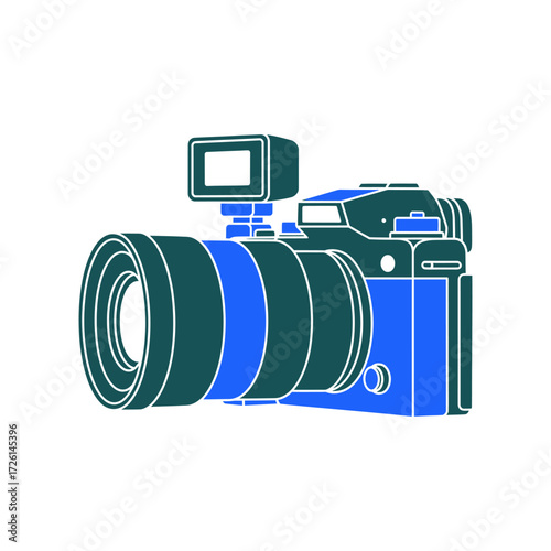 Camera capturing memories with lens focused on adventure, showcasing the joy of photography and travel in a vibrant style.