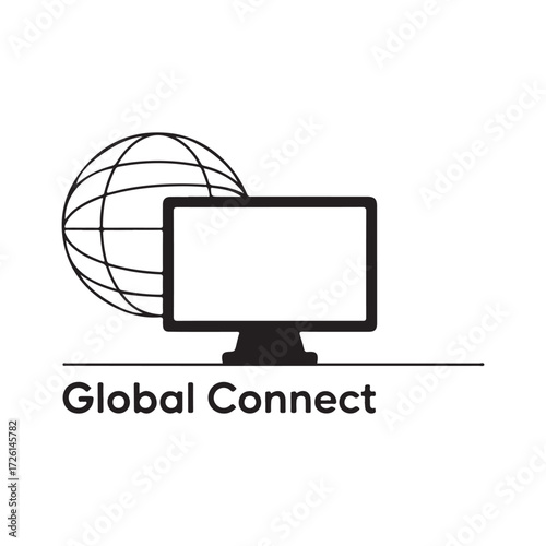 Global Network and Computer Icon