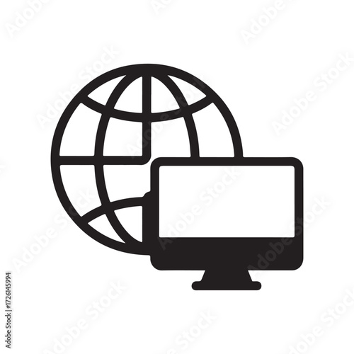 Global Network and Computer Icon