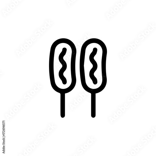 Simple corn dog line icon