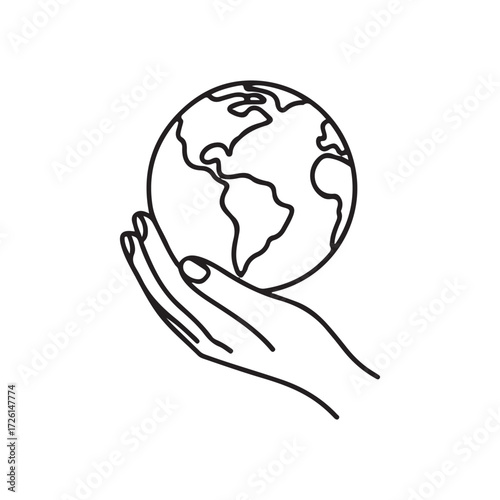 Hand Holding Earth Icon