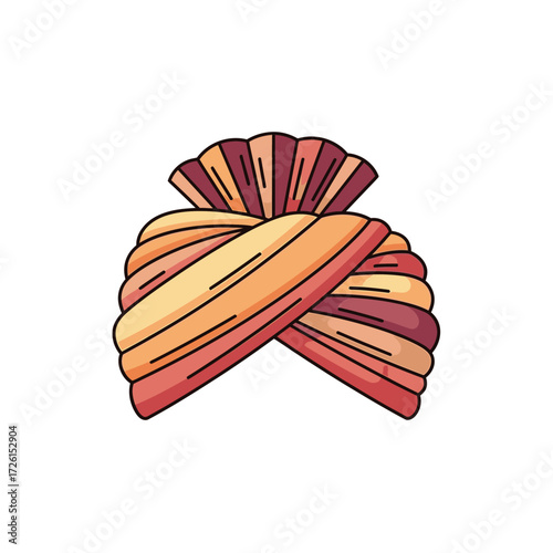 Colorful Indian Turban Traditional Headwear Vector Illustration