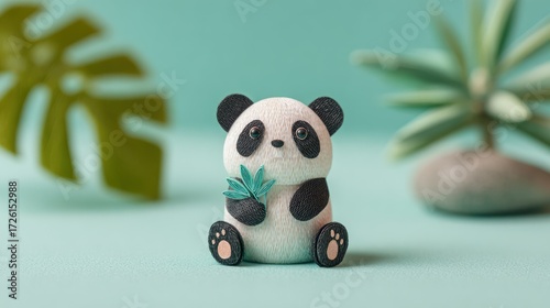 Cute panda bear figure