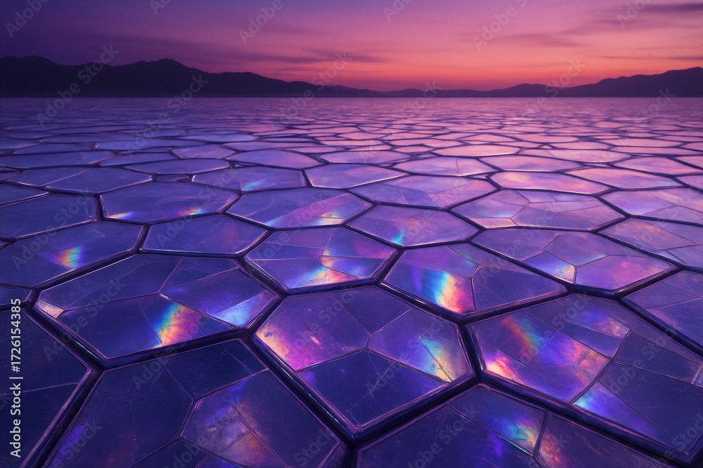 Naklejka premium Violet Prism Crystal Desert