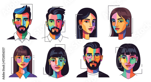 Colorful Pop Art Portraits of Diverse People's Faces