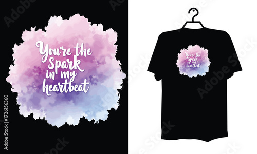 Inspiring Love Message with Spark in My Heartbeat on Vibrant Watercolor Design