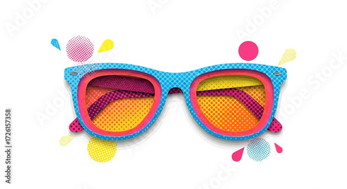 Colorful Pop Art Sunglasses with Layered Design