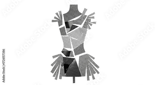 Abstract Fashion Mannequin with Geometric Dress Design