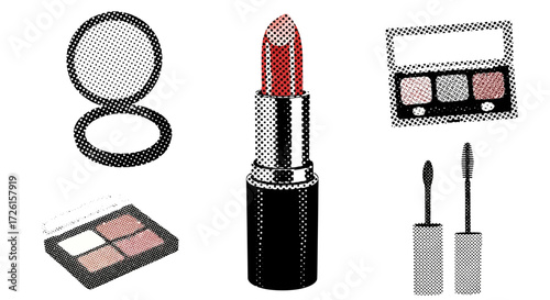 Stylish Cosmetic Set in Dotted Style
