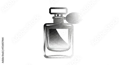 Stylish Black and White Perfume Bottle Illustration