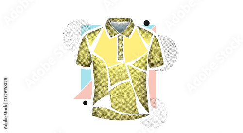 Abstract Geometric Polo Shirt Design