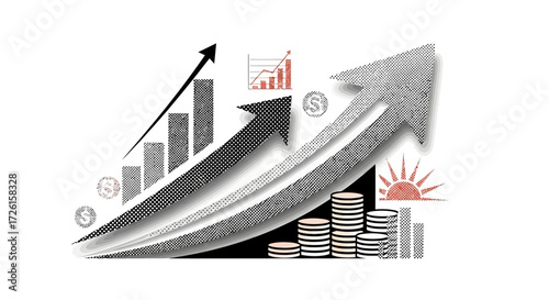 Financial Growth Chart with Rising Trend