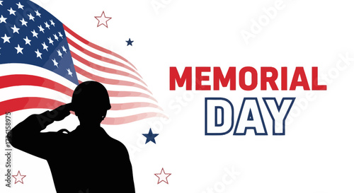 Soldier Saluting on Memorial Day