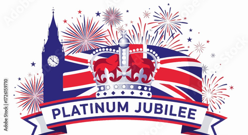 Platinum Jubilee Celebration with British Symbols