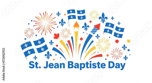 Colorful St. Jean Baptiste Day Celebration Design