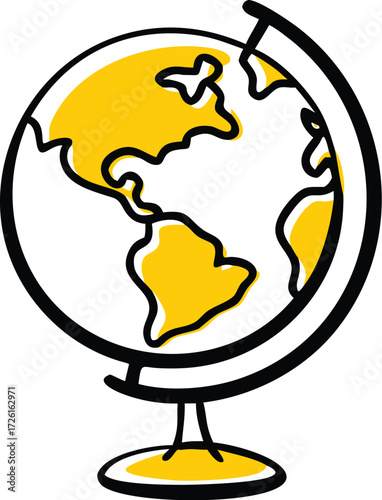 globe small desktop globe with visible continents  (1).eps