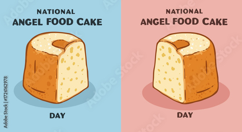Vector illustration national angel food cake day