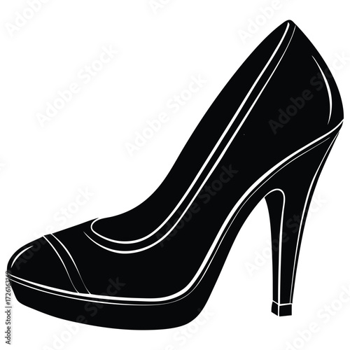 high heeled shoe in red  isolated on white backgro (1).eps