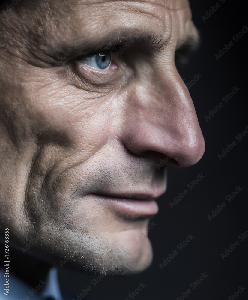 Obraz premium lawyer face thoughtful intelligent expression.