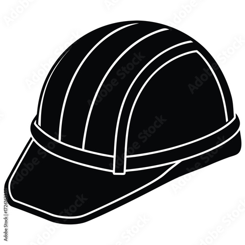 industrial hard hat helmet silhouette vector on wh.eps