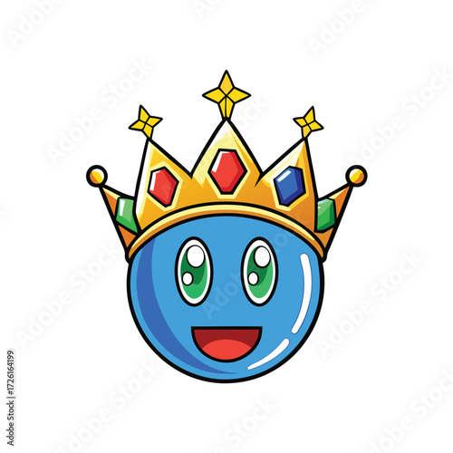 outlined blue emoji dividing emoji gold shining cr.eps