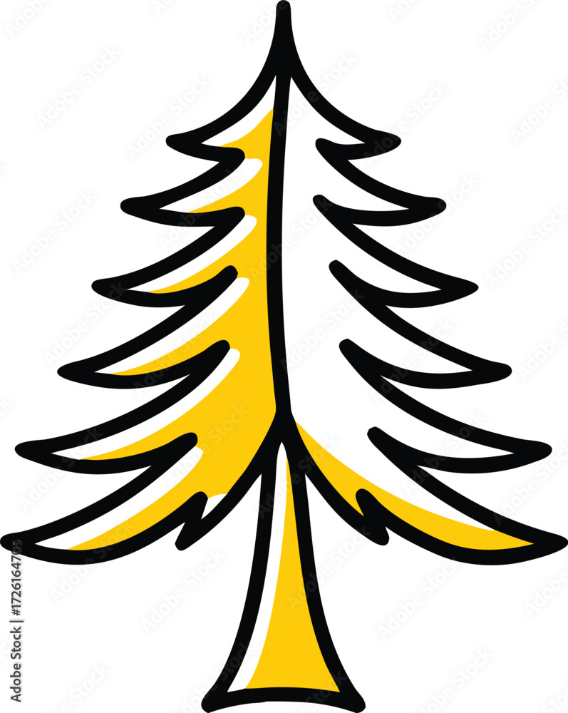 Obraz premium pine tree silhouette on white background.eps