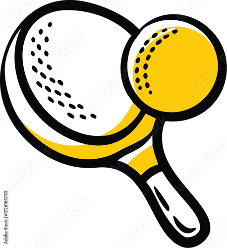 ping pong paddle and ball silhouette vector on whi (1).eps
