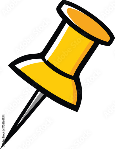 push pin in red  isolated on white background.eps