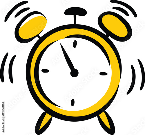 retro alarm clock vector on white background.eps