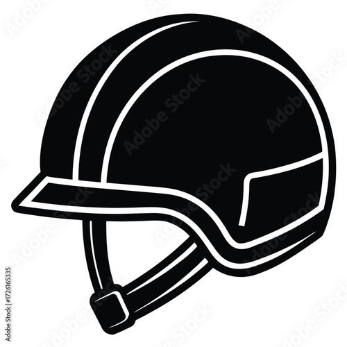 safety helmet silhouette vector icon on white back.eps
