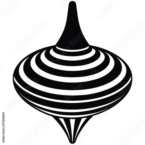 spinning top with painted stripes on white backgro (1).eps