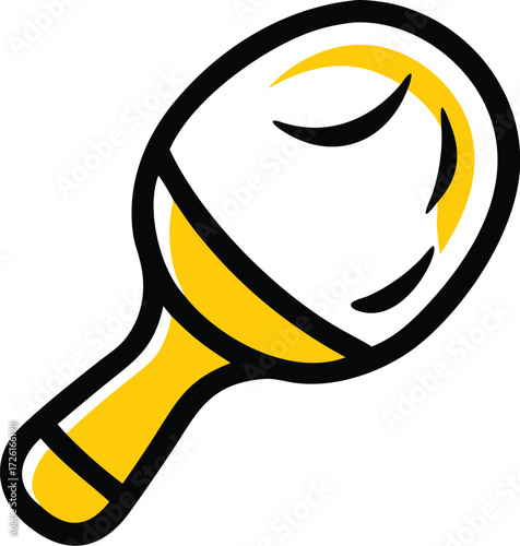 sport ping pong paddle icon flat vector on white b.eps