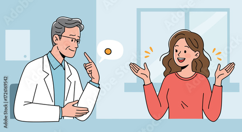 Doctor and patient discussing eye health and vision care.