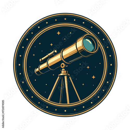 Vintage telescope on tripod for stargazing and astronomy exploration.