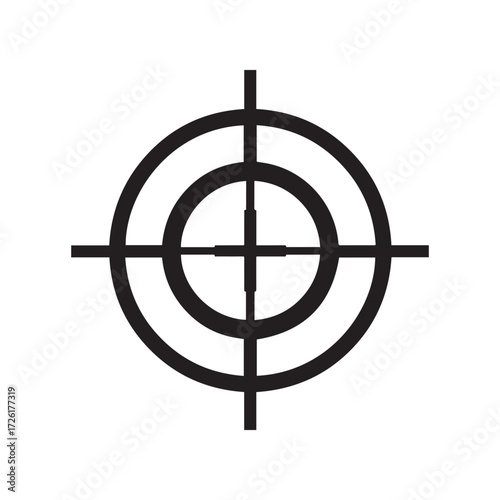 Black and White Target Crosshair Icon for Focus and Precision