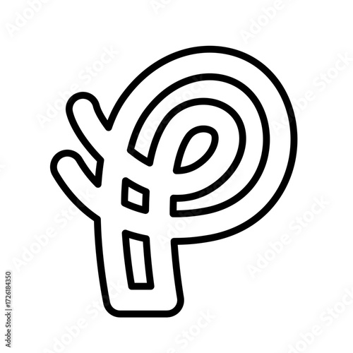 Abstract Shape Line Art Tree Icon