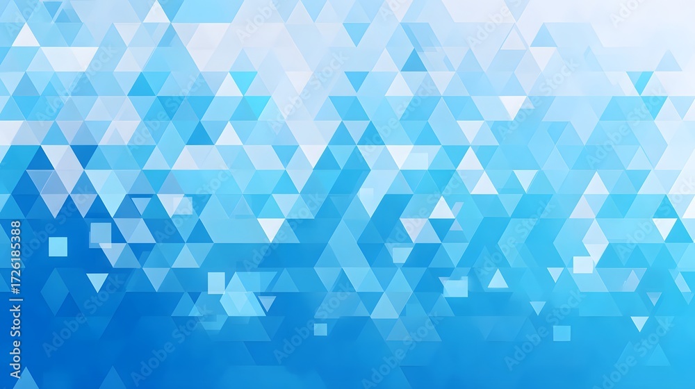Obraz premium Abstract geometric blue and white background with gradient triangle shapes for modern digital design and decoration