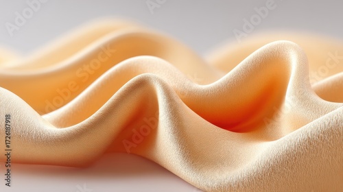 Smooth Golden Satin Fabric Draped Luxury Texture with Elegant Folds in Soft Lighting for Abstract Background Decoration